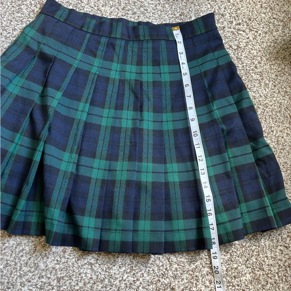 Bagatelle Blue Green Plaid Pleated Mini Skirt School Girl Medium